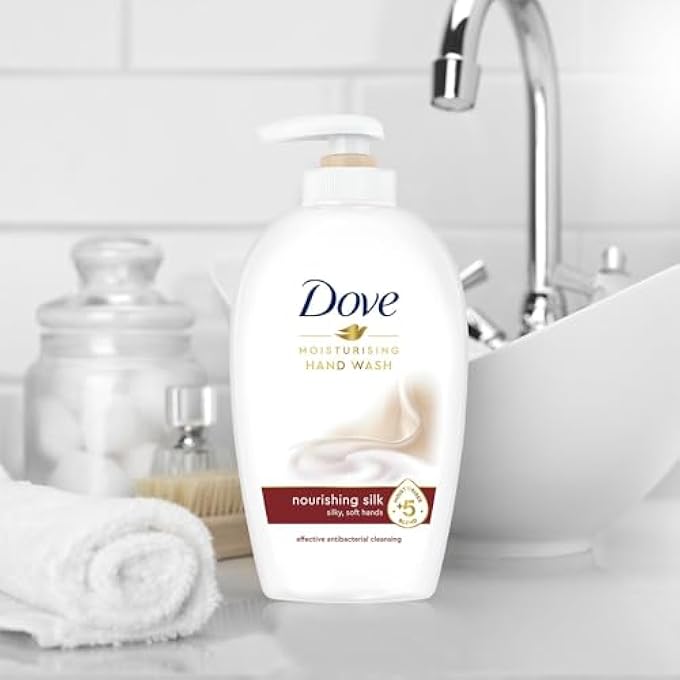 Dove NOURISHING HAND WASH LIQUID SOAP LOTION FINE SILK SOAP DISPENSER, 6-PACK (6 X 250 ML) - Image 2